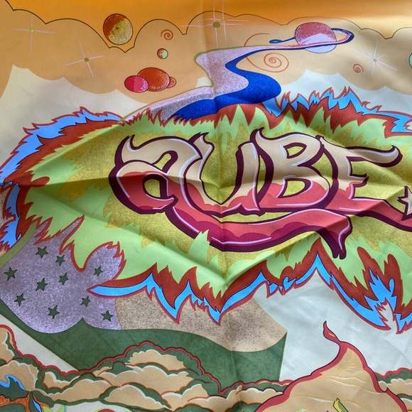 Hermes Aube print psychedelic scarf by Zoe silk Carre 90 vintage - Picture 3 of 7